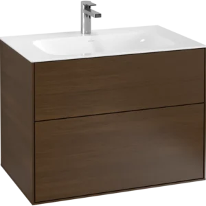 Villeroy & Boch Finion Vanity unit, 2 Drawers, 796 x 591 x 498 mm, Walnut Veneer