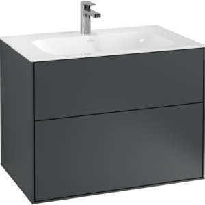 Villeroy & Boch Finion Vanity unit, 2 Drawers, 796 x 591 x 498 mm, Midnight Blue Matt Lacquer