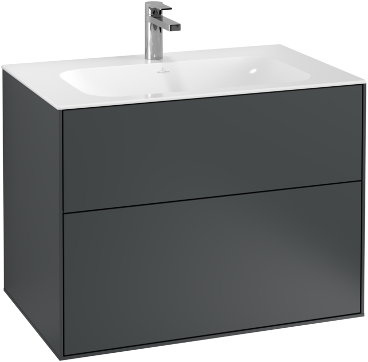 Villeroy & Boch Finion Vanity unit, 2 Drawers, 796 x 591 x 498 mm, Midnight Blue Matt Lacquer