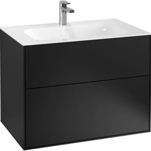 Villeroy & Boch Finion Vanity unit, 2 Drawers, 796 x 591 x 498 mm, Black Matt Lacquer