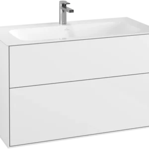 Villeroy & Boch Finion Vanity unit, 2 Drawers, 996 x 591 x 498 mm, Glossy White Lacquer