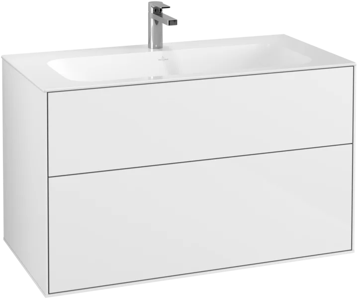 Villeroy & Boch Finion Vanity unit, 2 Drawers, 996 x 591 x 498 mm, Glossy White Lacquer