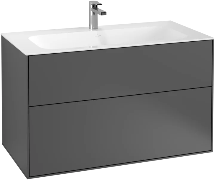 Villeroy & Boch Finion Vanity unit, 2 Drawers, 996 x 591 x 498 mm, Anthracite Matt Lacquer