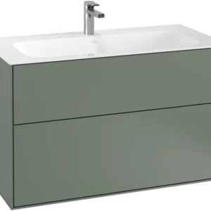 Villeroy & Boch Finion Vanity unit, 2 Drawers, 996 x 591 x 498 mm, Olive Matt Lacquer