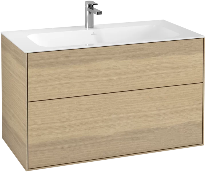 Villeroy & Boch Finion Vanity unit, 2 Drawers, 996 x 591 x 498 mm, Oak Veneer