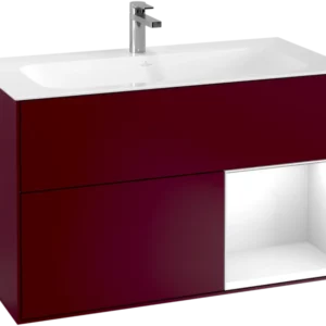 Villeroy & Boch Finion Vanity unit with lighting, 2 drawers, 996 x 591 x 498 mm, Peony Matt Lacquer