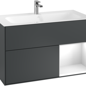 Villeroy & Boch Finion Vanity unit with lighting, 2 drawers, 996 x 591 x 498 mm, Midnight Blue Matt Lacquer