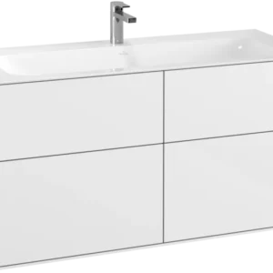 Villeroy & Boch Finion Vanity unit, 4 Drawers, 1196 x 591 x 498 mm, Glossy White Lacquer