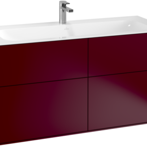 Villeroy & Boch Finion Vanity unit, 4 Drawers, 1196 x 591 x 498 mm, Peony Matt Lacquer