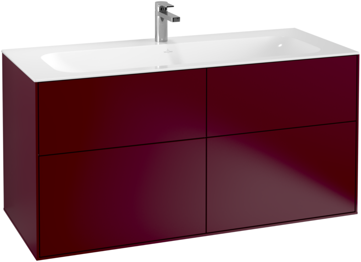 Villeroy & Boch Finion Vanity unit, 4 Drawers, 1196 x 591 x 498 mm, Peony Matt Lacquer