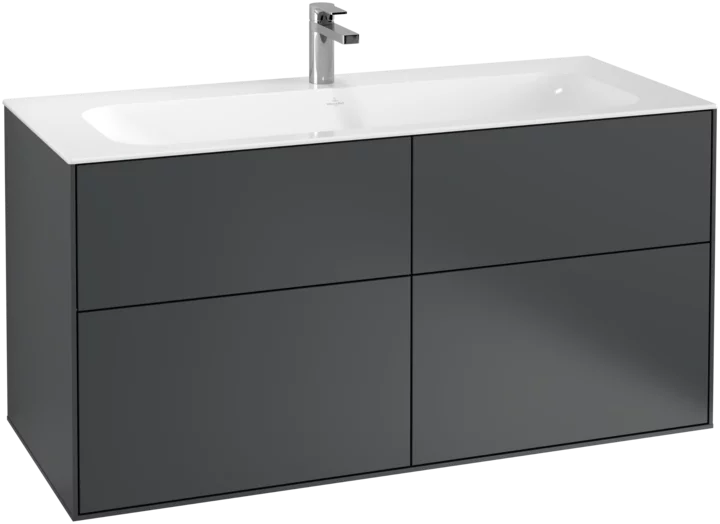 Villeroy & Boch Finion Vanity unit, 4 Drawers, 1196 x 591 x 498 mm, Midnight Blue Matt Lacquer