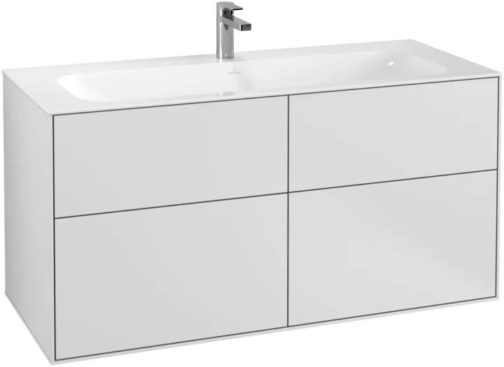 Villeroy & Boch Finion Vanity unit, 4 Drawers, 1196 x 591 x 498 mm, White Matt Lacquer