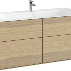 Villeroy & Boch Finion Vanity unit, 4 Drawers, 1196 x 591 x 498 mm, Oak Veneer