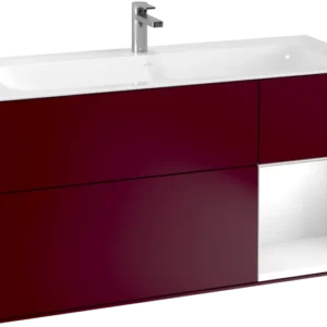 Villeroy & Boch Finion Vanity unit with lighting, 3 drawers, 1196 x 591 x 498 mm, Peony Matt Lacquer