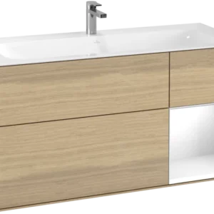 Villeroy & Boch Finion Vanity unit with lighting, 3 drawers, 1196 x 591 x 498 mm, Oak Veneer