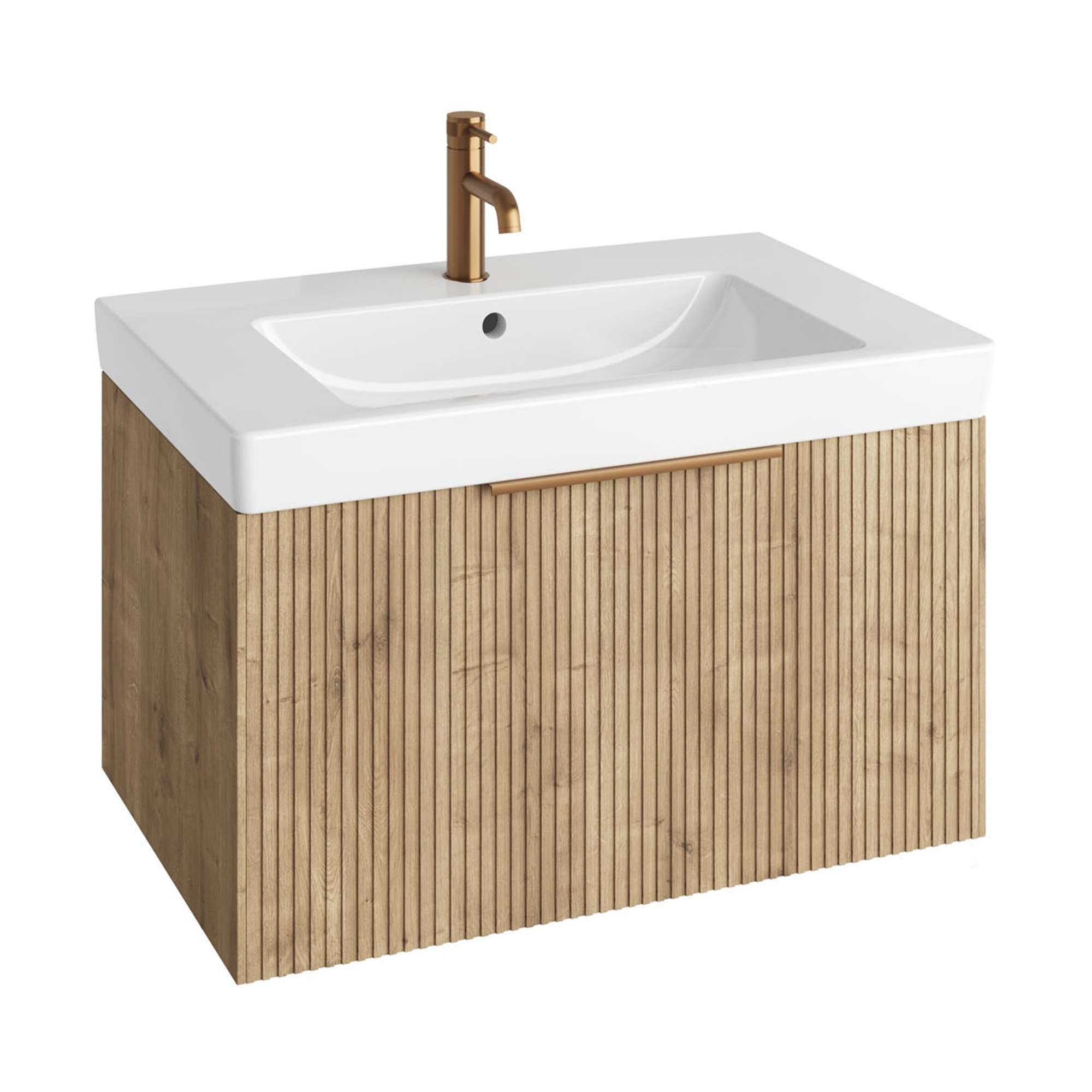 Abacus S3 Linear Concepts 80cm Basin Furniture Pack, Halifax Oak