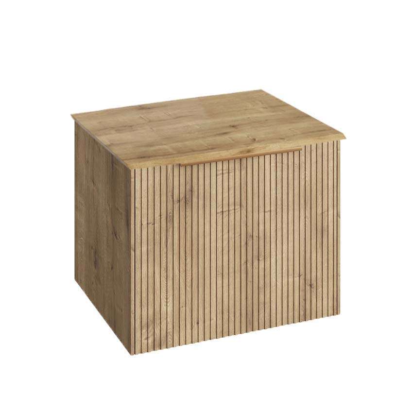 Abacus S3 Linear Concepts 60cm Vanity Unit With Worktop, Halifax Oak