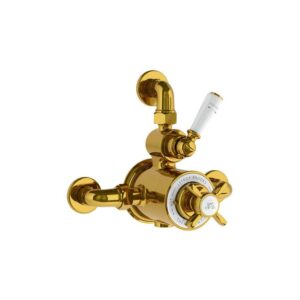 Lefroy Brooks Classic Thermostatic Valve With Top Return - Antique Gold