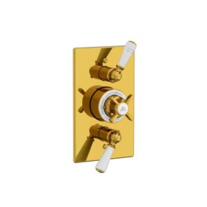 Lefroy Brooks Classic Concealed Dual Thermostatic Valve - Antique Gold