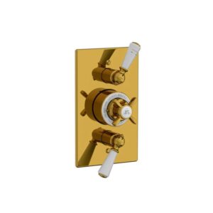 Lefroy Brooks Classic Concealed Dual Thermostatic Valve - Polished Brass