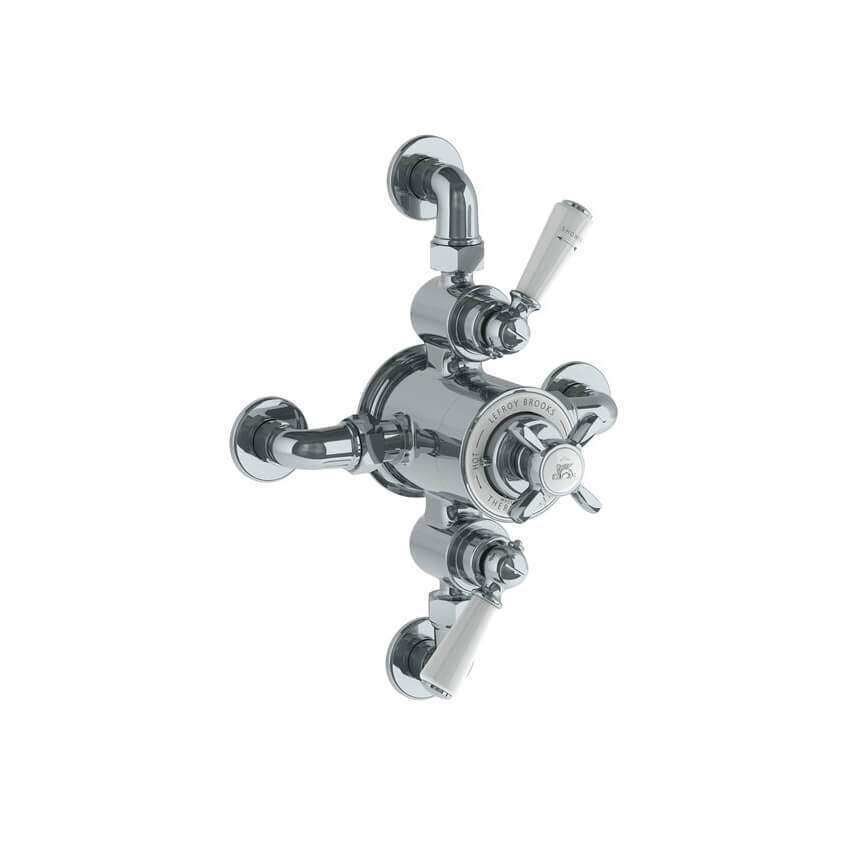 Lefroy Brooks Classic Dual Thermostatic Valve With Top/Bottom Return - Chrome