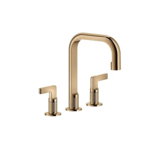 Gessi Inciso - Three Hole Basin Mixer Medium Spout