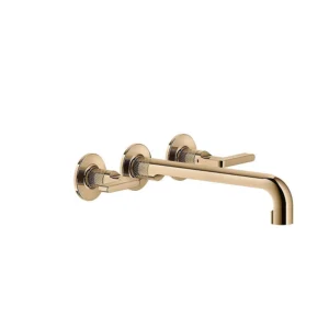 Gessi Inciso - Wall Mounted Three Hole Basin Mixer Long Spout