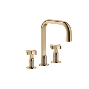 Gessi Inciso + Three Hole Basin Mixer Medium Spout