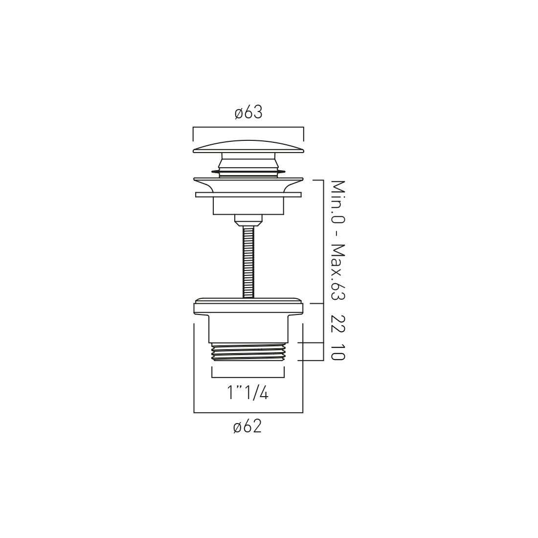 Vado Universal Basin Waste - Chrome - Image 4
