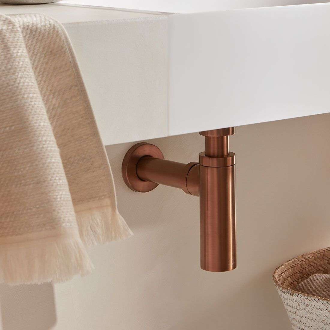 Vado Round Bottle Trap - Brushed Bronze - Image 3