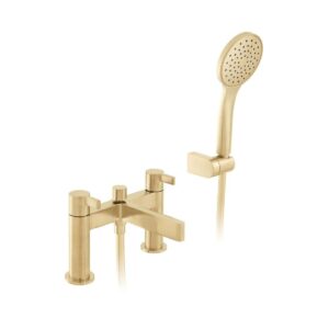 Vado Edit Deck Mounted Bath/Shower Mixer + Shower Kit - Brushed Gold