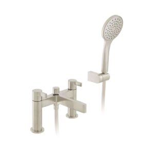 Vado Edit Deck Mounted Bath/Shower Mixer + Shower Kit - Brushed Nickel