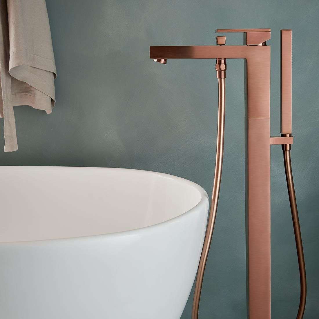 Vado Notion Floor Standing Bath Shower Mixer - Brushed Bronze