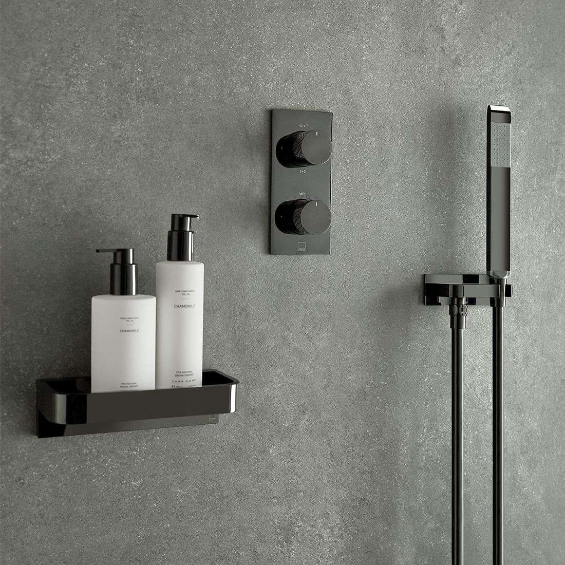 Vado Omika Noir Shower Kit, Polished Black - Image 3