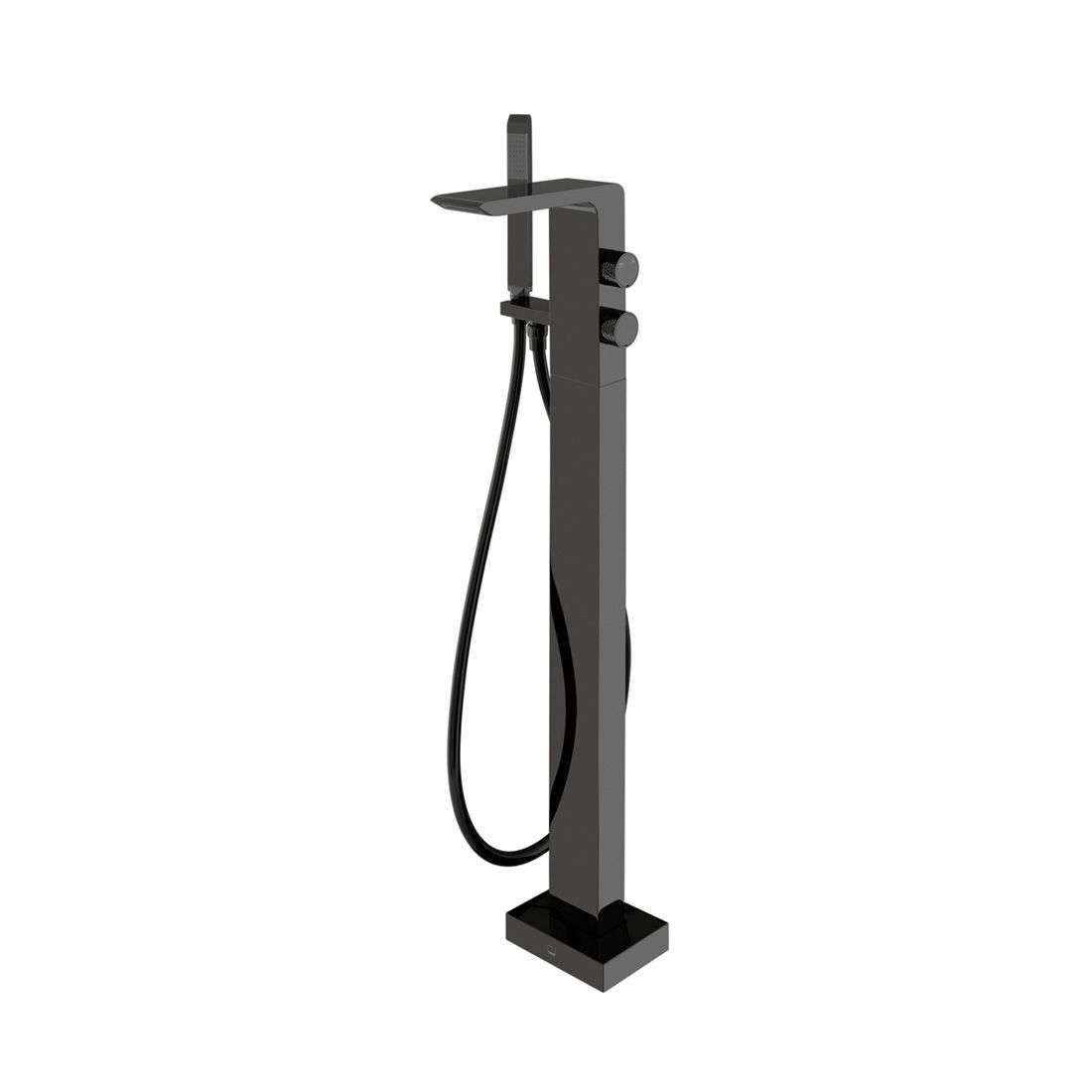 Vado Omika Floor Standing Bath Shower Mixer, Polished Black - Image 4