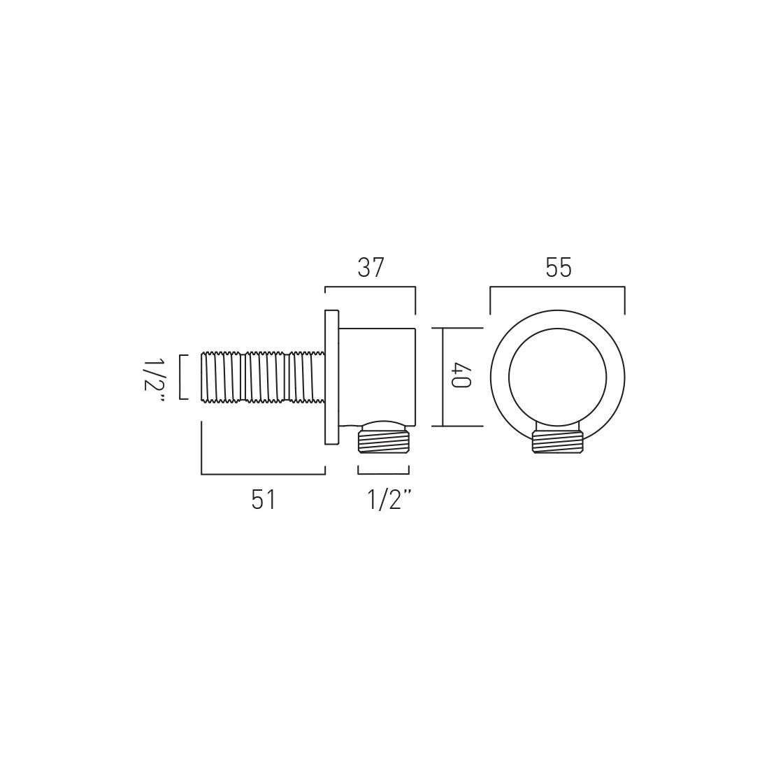 Vado Round Wall Outlet, Chrome - Image 2