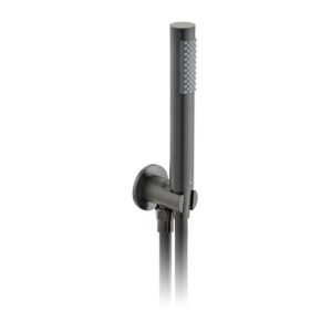 Vado Round Single Function Mini Shower Kit, Brushed Black