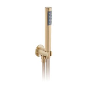 Vado Round Single Function Mini Shower Kit, Brushed Gold