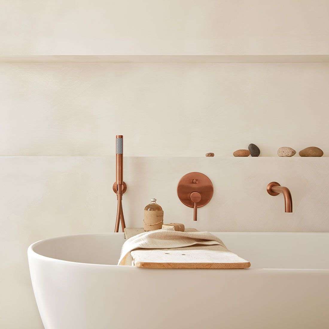 Vado Round Single Function Mini Shower Kit, Brushed Bronze - Image 2