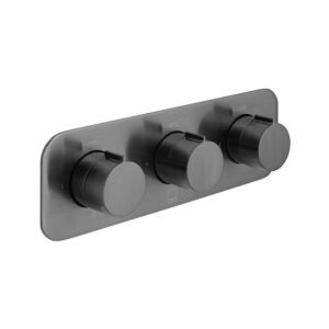 Vado Tablet Altitude Horizontal Concealed 3 Outlet, Thermostatic Valve Brushed Black