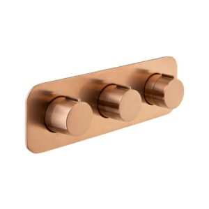 Vado Tablet Altitude Horizontal Concealed 3 Outlet, Thermostatic Valve Brushed Bronze