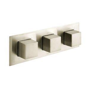 Vado Tablet Notion Horizontal Concealed 3 Outlet Thermostatic Valve, Brushed Nickel