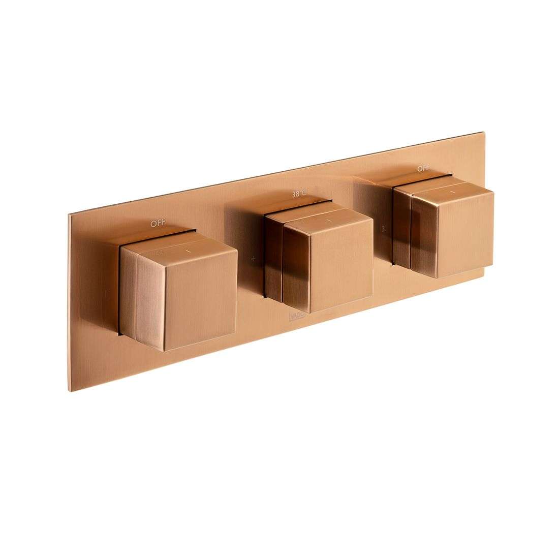 Vado Tablet Notion Horizontal Concealed 3 Outlet Thermostatic Valve, Brushed Bronze