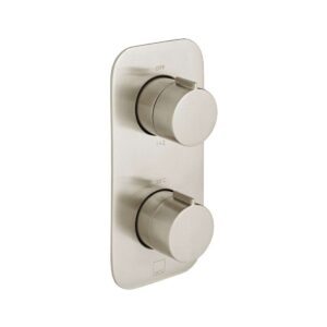 Vado Tablet Altitude Vertical Concealed 2 Outlet Thermostatic Valve, Brushed Nickel