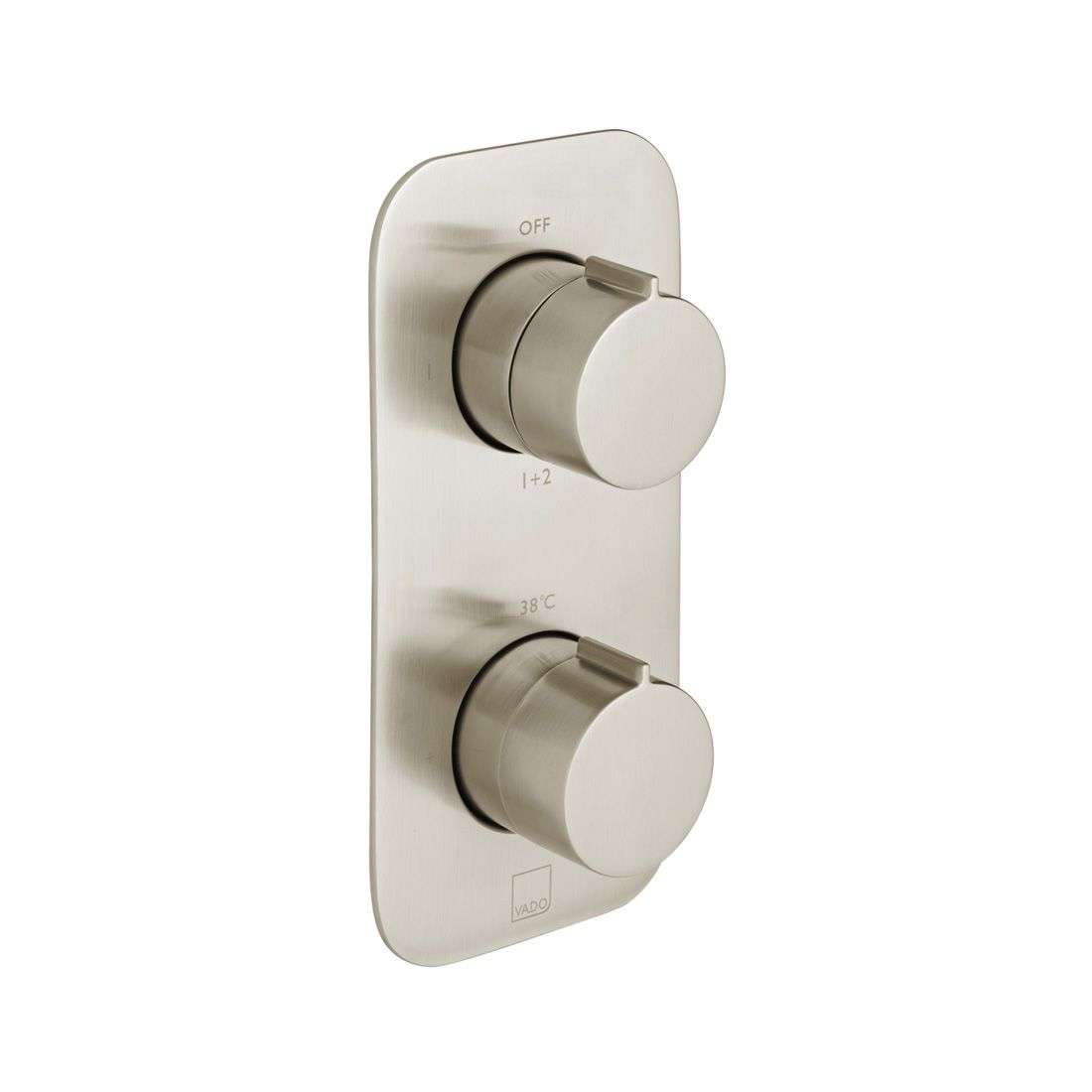 Vado Tablet Altitude Vertical Concealed 2 Outlet Thermostatic Valve, Brushed Nickel