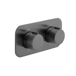 Vado Tablet Altitude Horizontal Concealed 2 Outlet, Thermostatic Valve Brushed Black