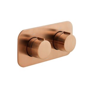 Vado Tablet Altitude Horizontal Concealed 2 Outlet, Thermostatic Valve Brushed Bronze