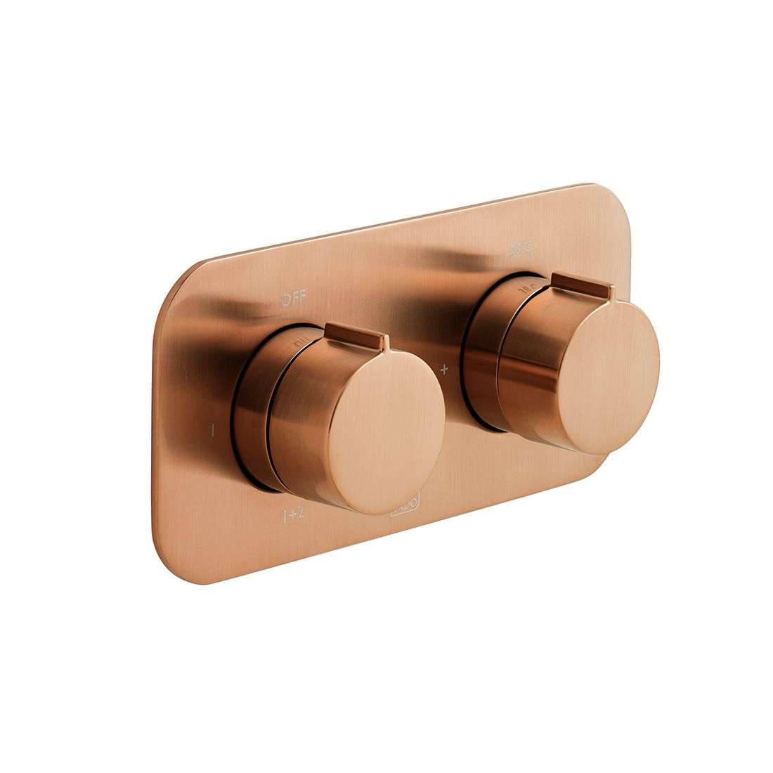 Vado Tablet Altitude Horizontal Concealed 2 Outlet, Thermostatic Valve Brushed Bronze
