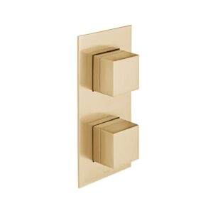 Vado Tablet Notion Vertical Concealed 2 Outlet Thermostatic Valve, Brushed Gold