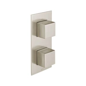 Vado Tablet Notion Vertical Concealed 2 Outlet Thermostatic Valve, Brushed Nickel